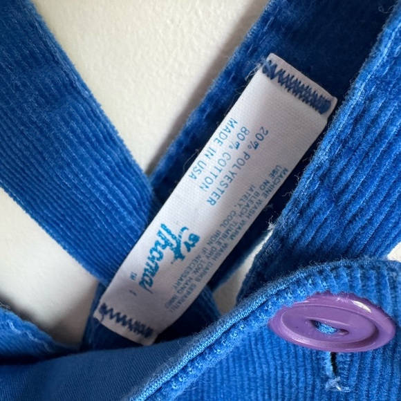 Vintage Thomas Velour Tea Cup Embroidered Overalls Size 4 - Picture 4 of 6